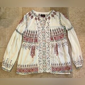 NWOT JOHNNY WAS BIYA “Deliza” Embroidered Blouse Size Small